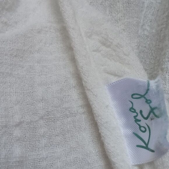 Kona Sol Textured White Fabric Top - Picture 2 of 3